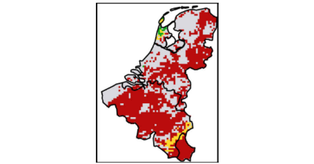 Kaart leefgebied zandhommel