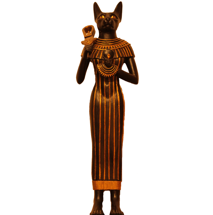 De Egyptische godin Bastet werd vaak met de kop van een kat afgebeeld.