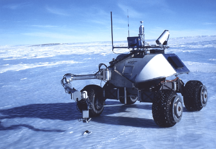 Robot meteorietenzoeker op Antarctica.