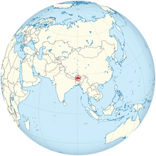 Het koninkrijk Bhutan ligt in het oosten van het Himalayagebergte. 